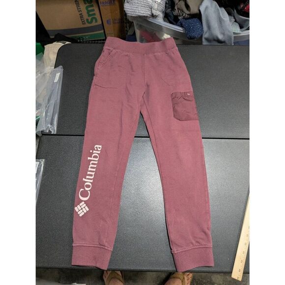 Columbia Burgundy Joggers Fleece Lined with Pockets Women's Medium - Picture 3 of 7